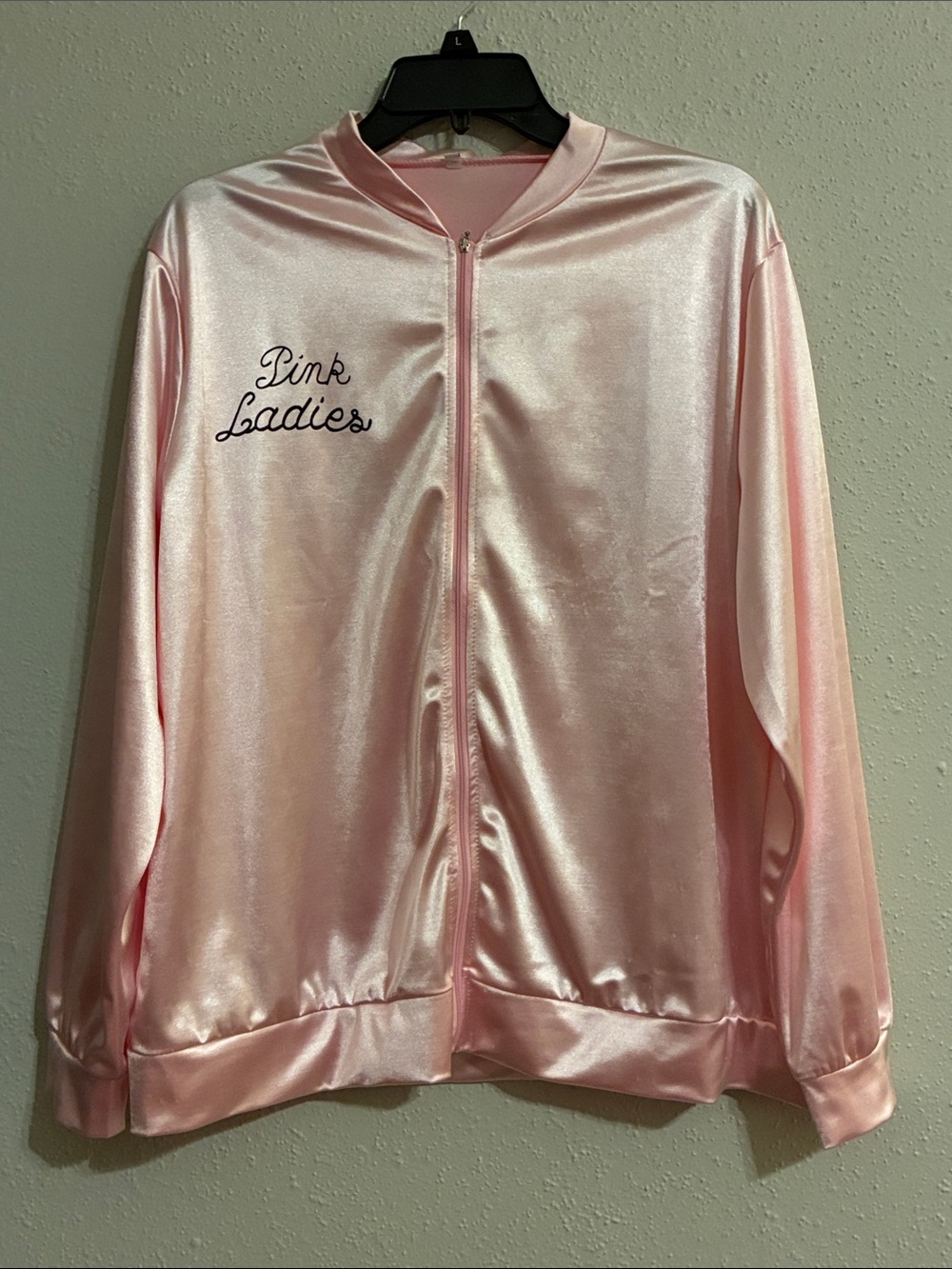 Pink Ladies Satin Bomber Jacket - Pink